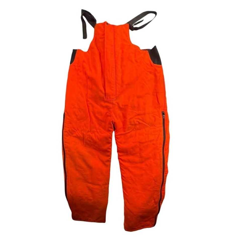 Vintage Winchester  2 xl‎ Blaze orange hunting bibs Zip legs  NEEDS REPAIR